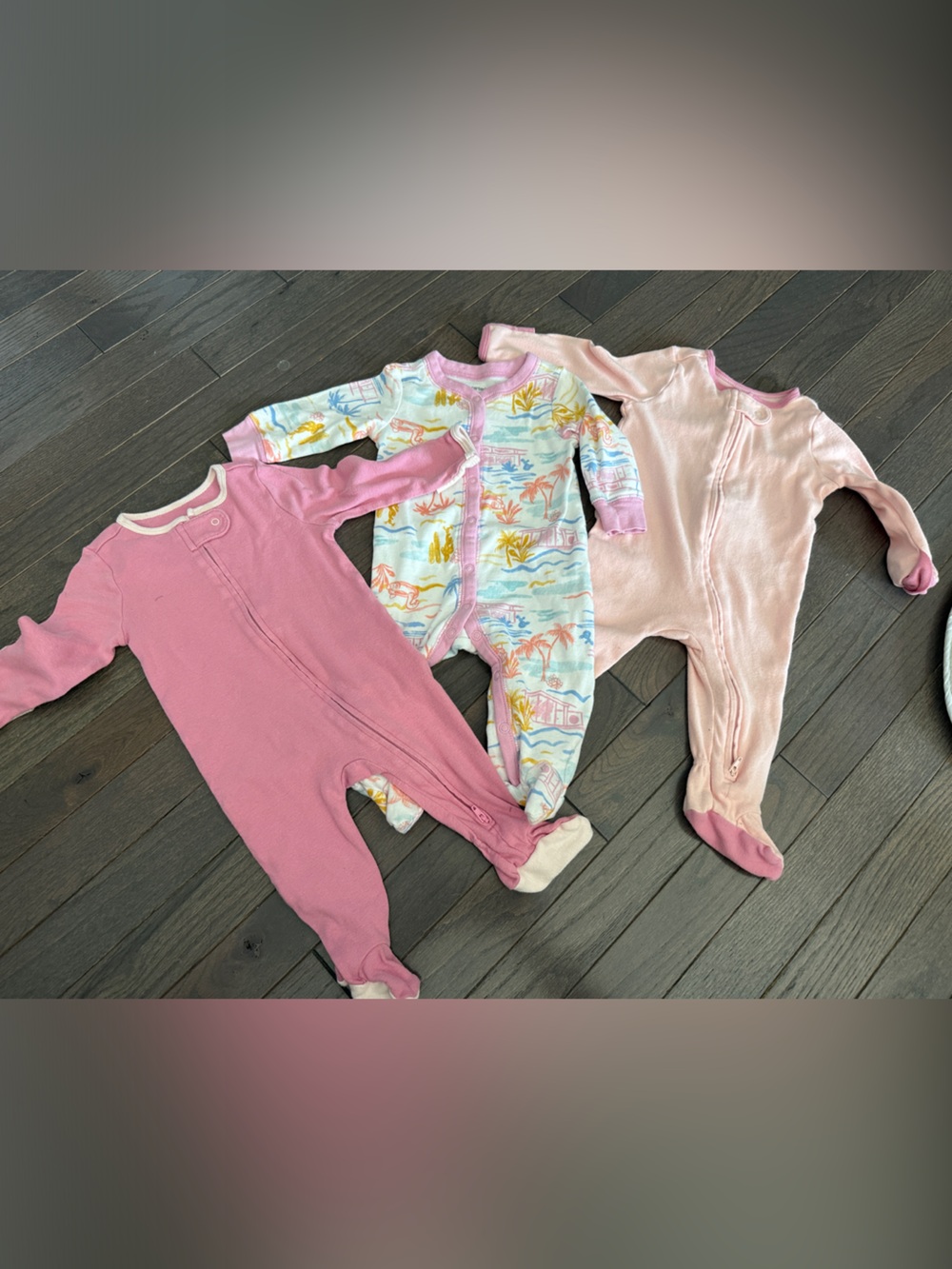 Pink Baby One-Piece Footed Sleepers - 3 Pack